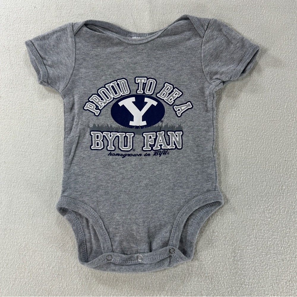 Gray BYU Brigham Young University Fan Kids One Piece Size 3-6 Months